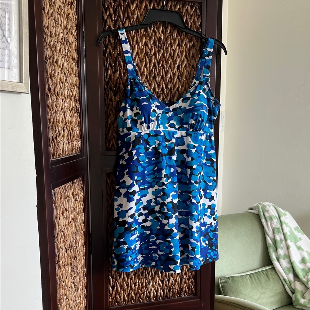 Blue and White Patterned Dress